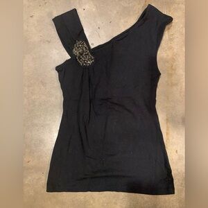 EXPRESS black rhinestoned top